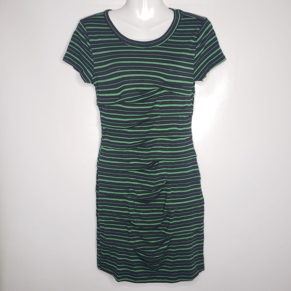 Pixley Green and Black Ruched Dress